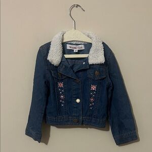 Nannette Blue Denim Jacket with White Collar